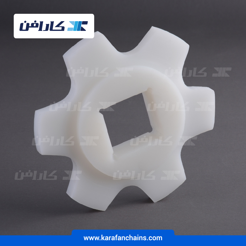 چرخ زنجیر گام 94.1 میلیمتر 6 دندانه، قطر 180 میلیمتر با سوراخ 40x40 میلیمتر و ضخامت دنده  15 میلیمتر