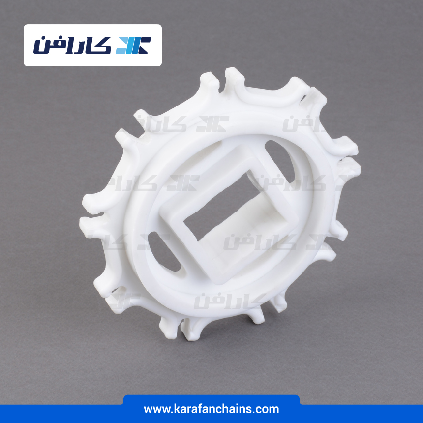 چرخ زنجیر گام 2 اینچ 9 دندانه، قطر 145 میلیمتر با سوراخ 40x40 میلیمتر و ضخامت 12 میلیمتر  ( تیپ +V )