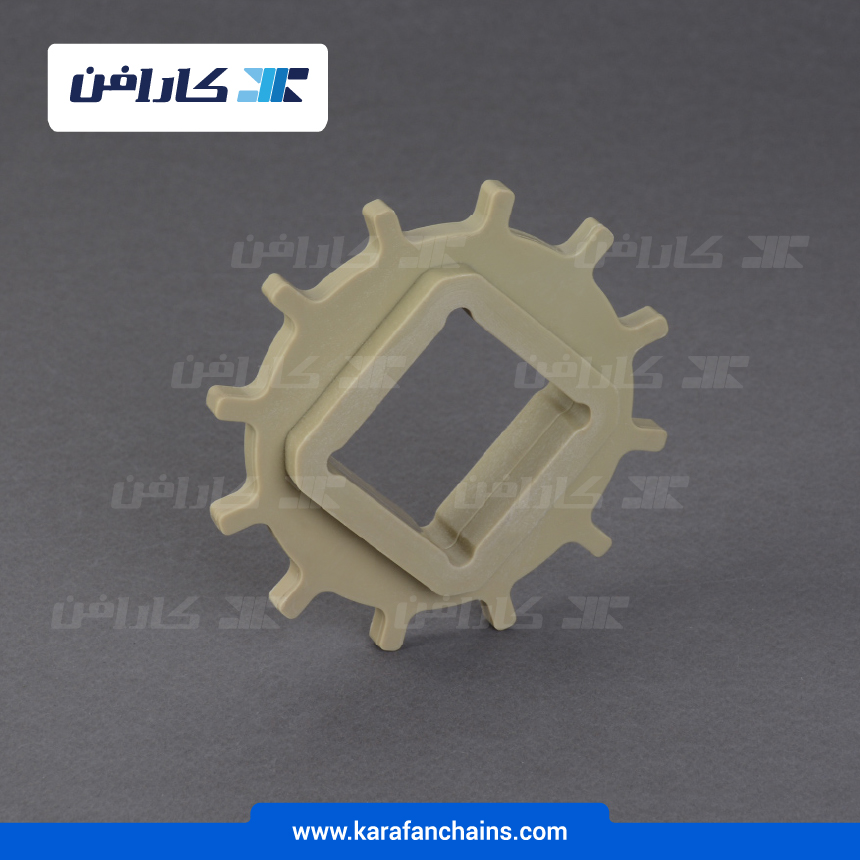 چرخ زنجیر گام 1 اینچ 12 دندانه، قطر 97 میلیمتر با سوراخ 40x40 میلیمتر