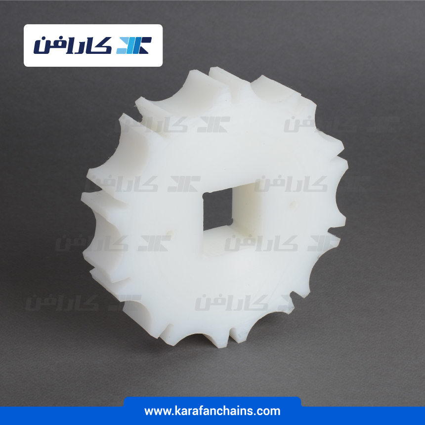 چرخ زنجیر گام 2 اینچ 10 دندانه، قطر 162 میلیمتر با سوراخ 40x40 میلیمتر و ضخامت 35 میلیمتر ( تیپ V )