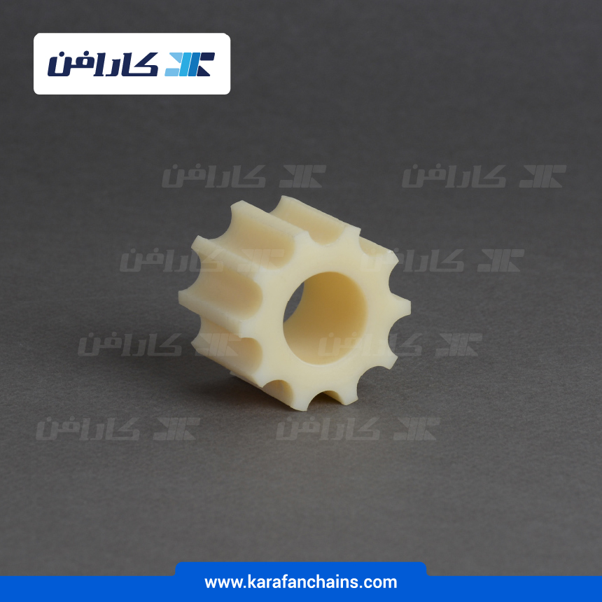 چرخ زنجیر گام 1/2 اینچ 10 دندانه، قطر 40 میلیمتر با سوراخ قطر 20 میلیمتر و ضخامت 25.4 میلیمتر