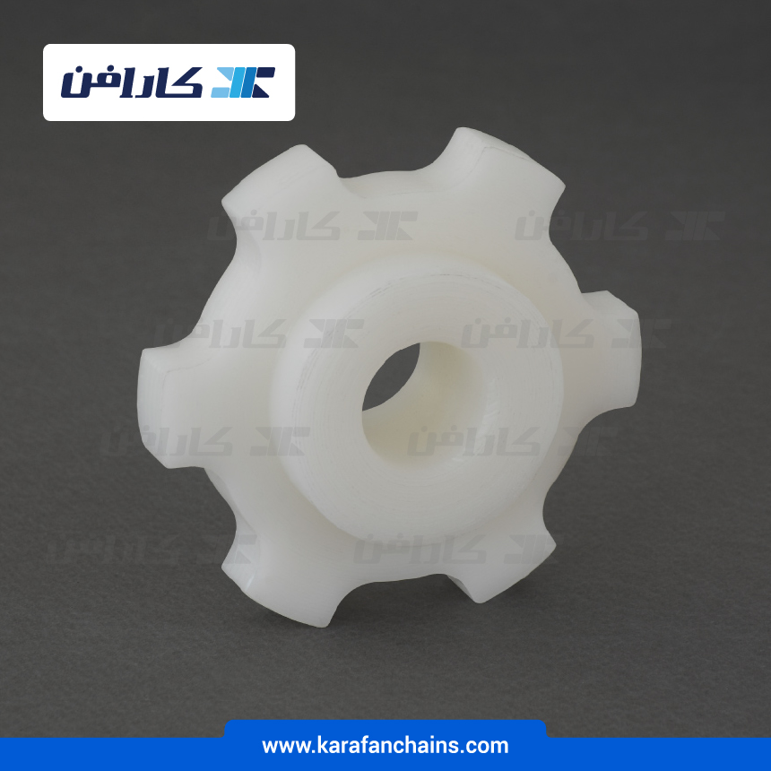 چرخ زنجیر گام 2 اینچ 6 دندانه قطر 97 میلیمتر با سوراخ قطر 25 میلیمتر و ضخامت دنده 12 میلیمتر