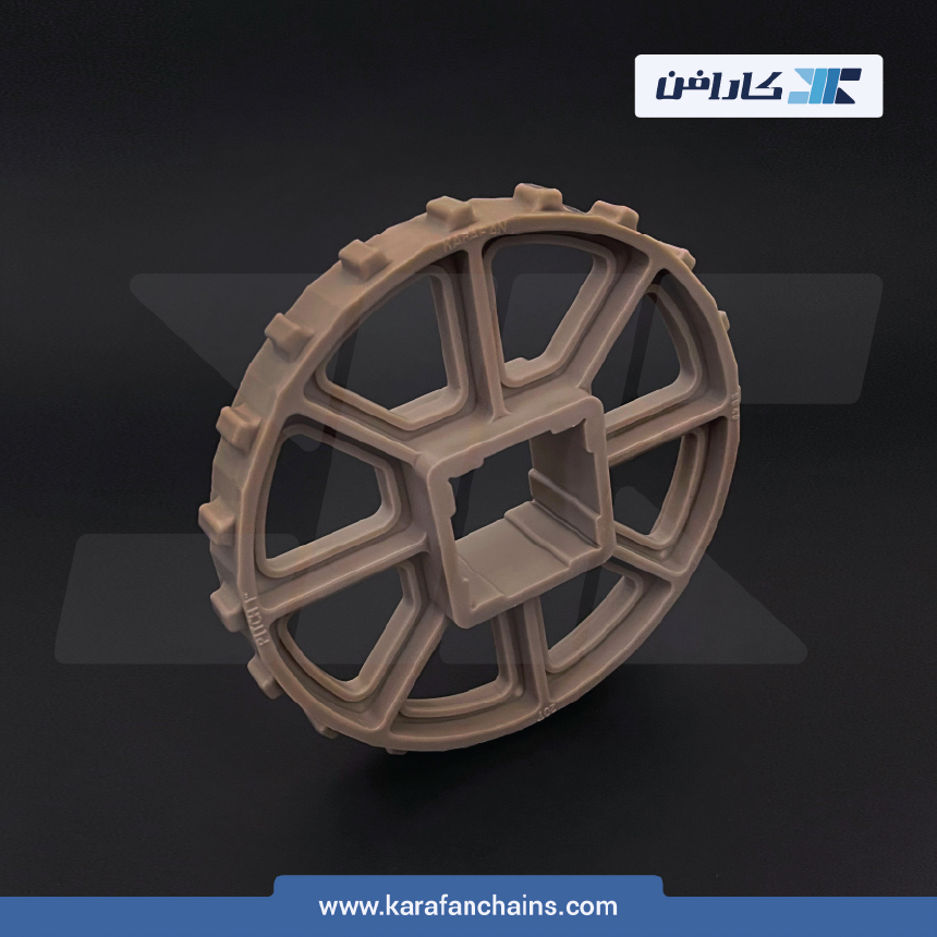 چرخ زنجیر گام 1 اینچ 20 دندانه قطر 162 میلیمتر با سوراخ 40x40 میلیمتر و ضخامت دنده 12 میلیمتر