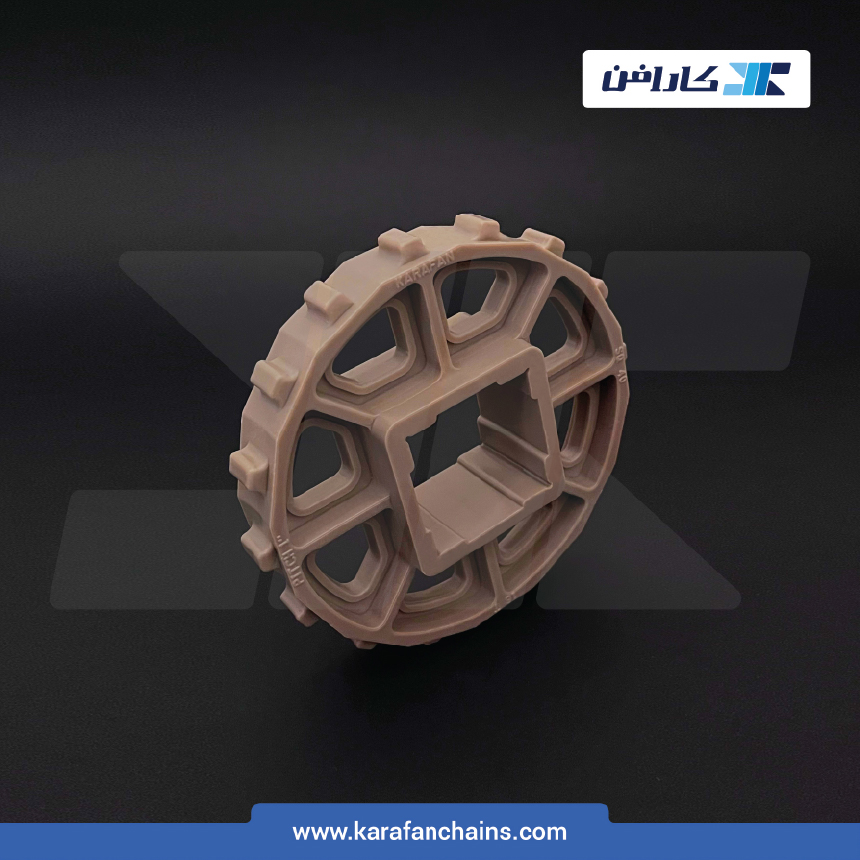 چرخ زنجیر گام 1 اینچ 16 دندانه، قطر 130 میلیمتر با سوراخ 40x40 میلیمتر و ضخامت دنده 12 میلیمتر