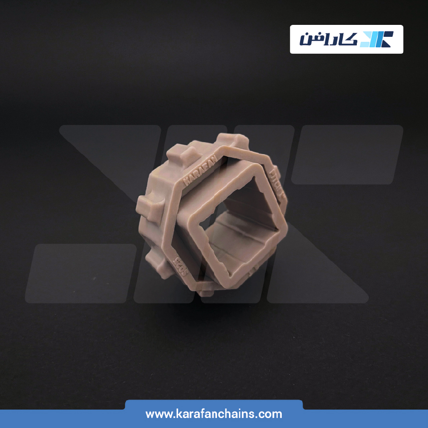 چرخ زنجیر گام 1 اینچ 8 دندانه، قطر 65 میلیمتر با سوراخ 25x25 میلیمتر و ضخامت دنده 12 میلیمتر