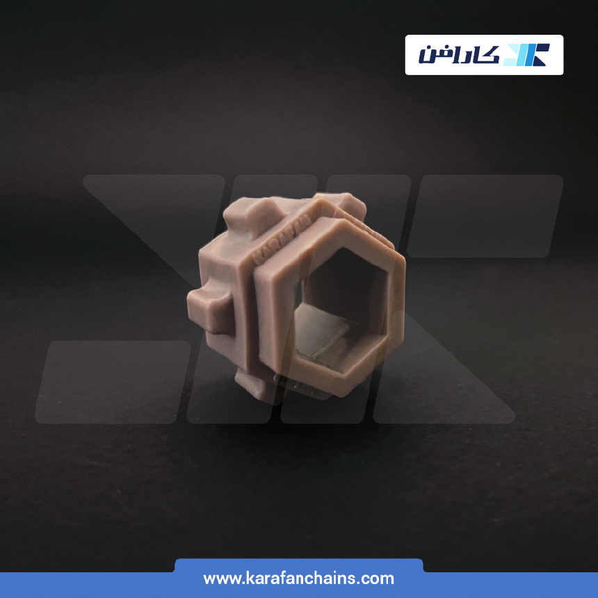 چرخ زنجیر گام 1 اینچ 6 دندانه . قطر 49 میلیمتر با سوراخ HEX 20  میلیمتر و ضخامت دنده 12 میلیمتر