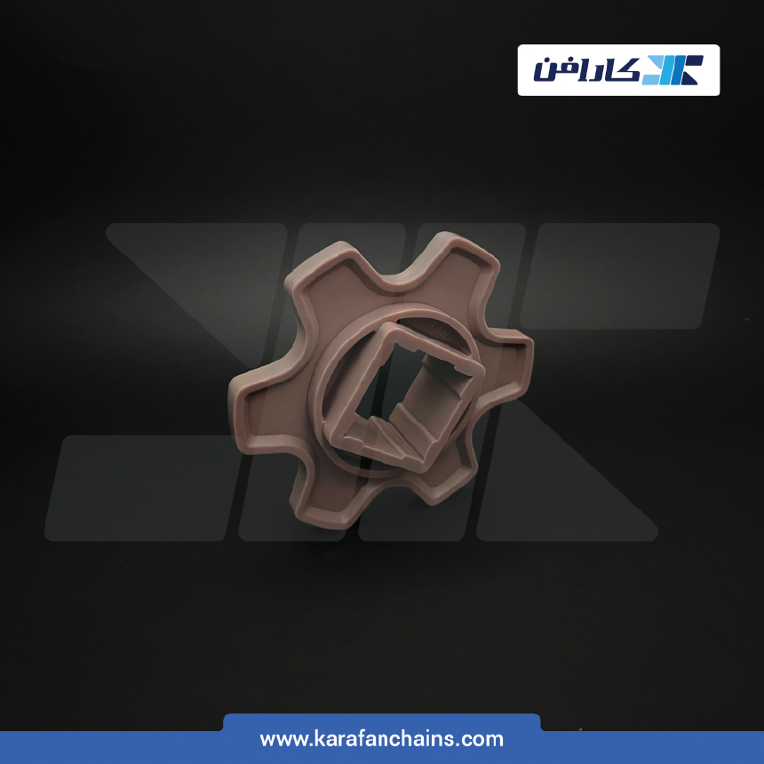 چرخ زنجیر گام 60 میلیمتر 6 دندانه، قطر 134 میلیمتر با سوراخ 40x40 میلیمتر و ضخامت دنده 9.5 میلیمتر