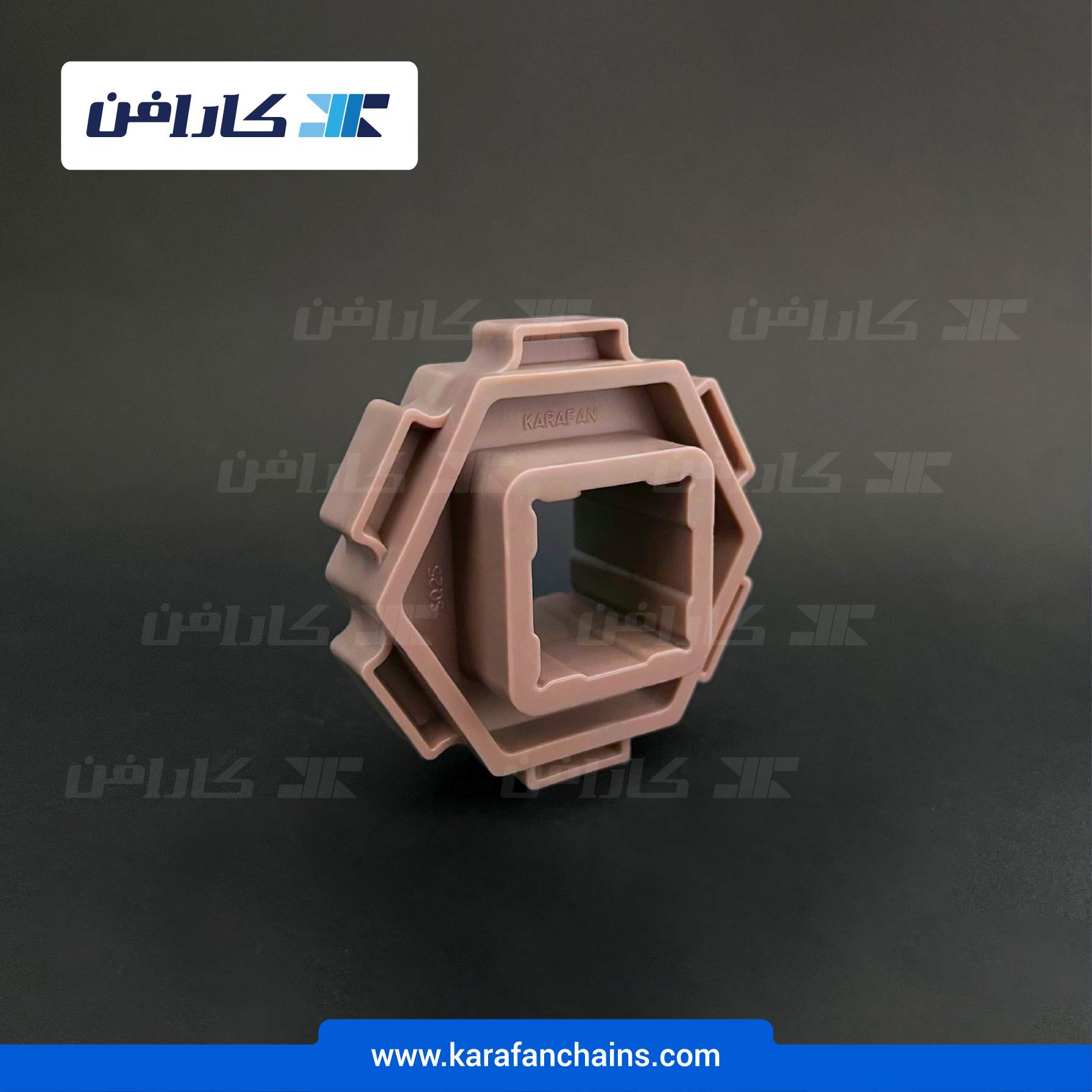 چرخ زنجیر گام 1.5 اینچ . 6دندانه . قطر 76 میلیمتر با سوراخ 25X25 و ضخامت دنده 12 میلیمتر در کارافن