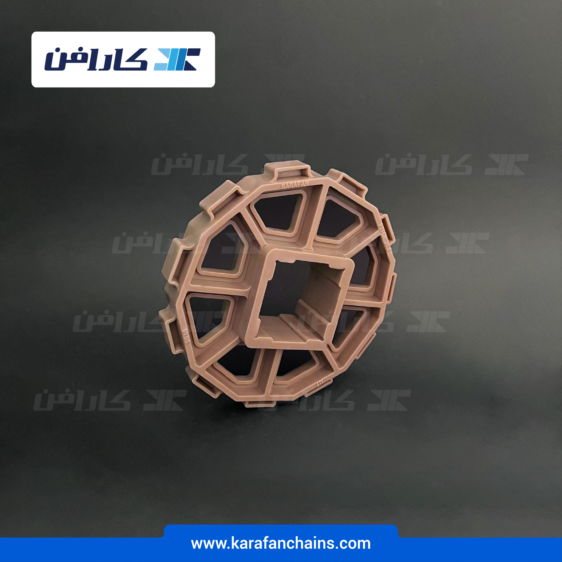 چرخ زنجیر گام 1.5 اینچ . 11دندانه . قطر 135 میلیمتر با سوراخ 40X40 و ضخامت دنده 12 میلیمتر در کارافن