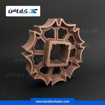 چرخ زنجیر گام 2 اینچ 10دندانه، قطر 142 میلیمتر با سوراخ 40×40 میلیمتر و ضخامت دنده 30 میلیمتر(تیپ V) در کارافن